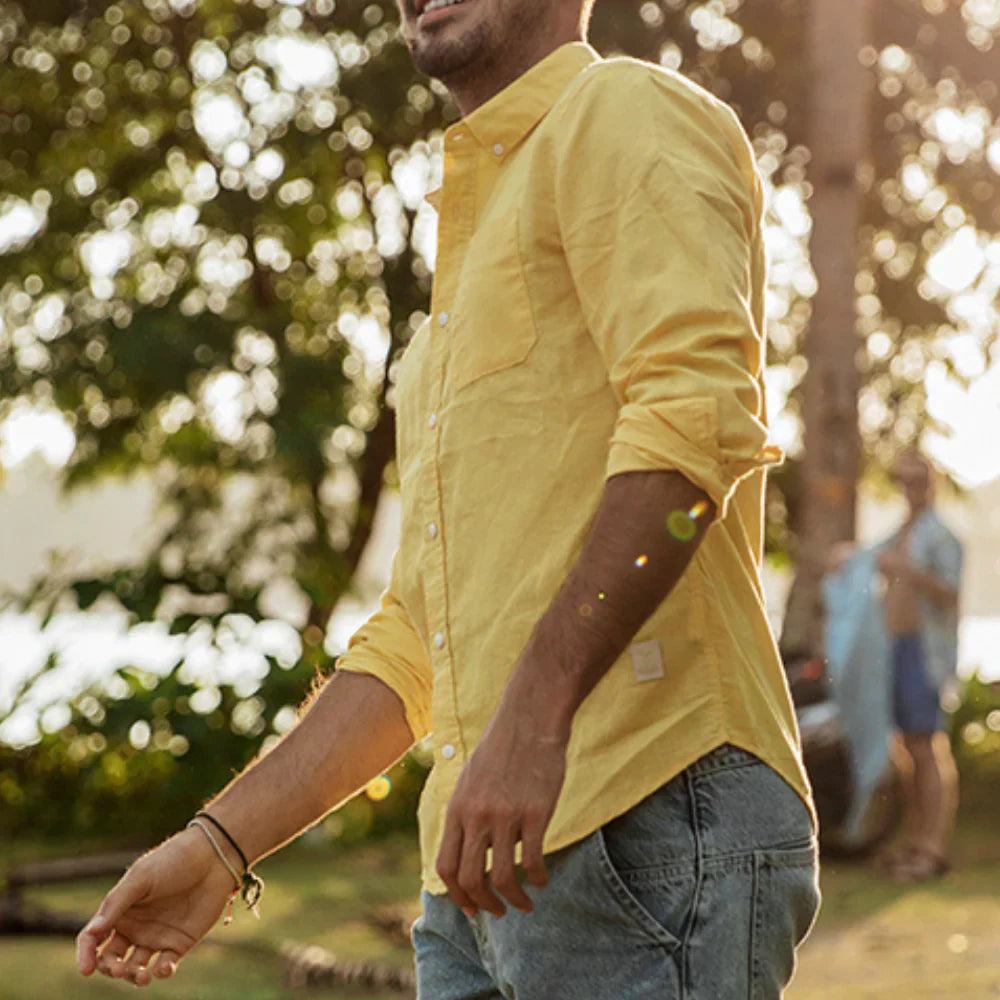 Ahuatzi | Lightweight V-Neck Cotton Shirt – Relaxed Fit for All Seasons