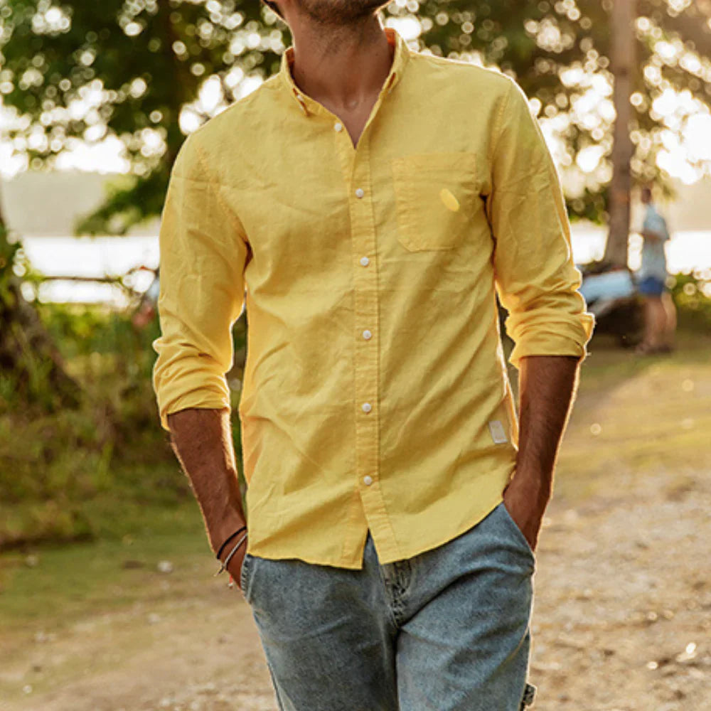 Ahuatzi | Lightweight V-Neck Cotton Shirt – Relaxed Fit for All Seasons