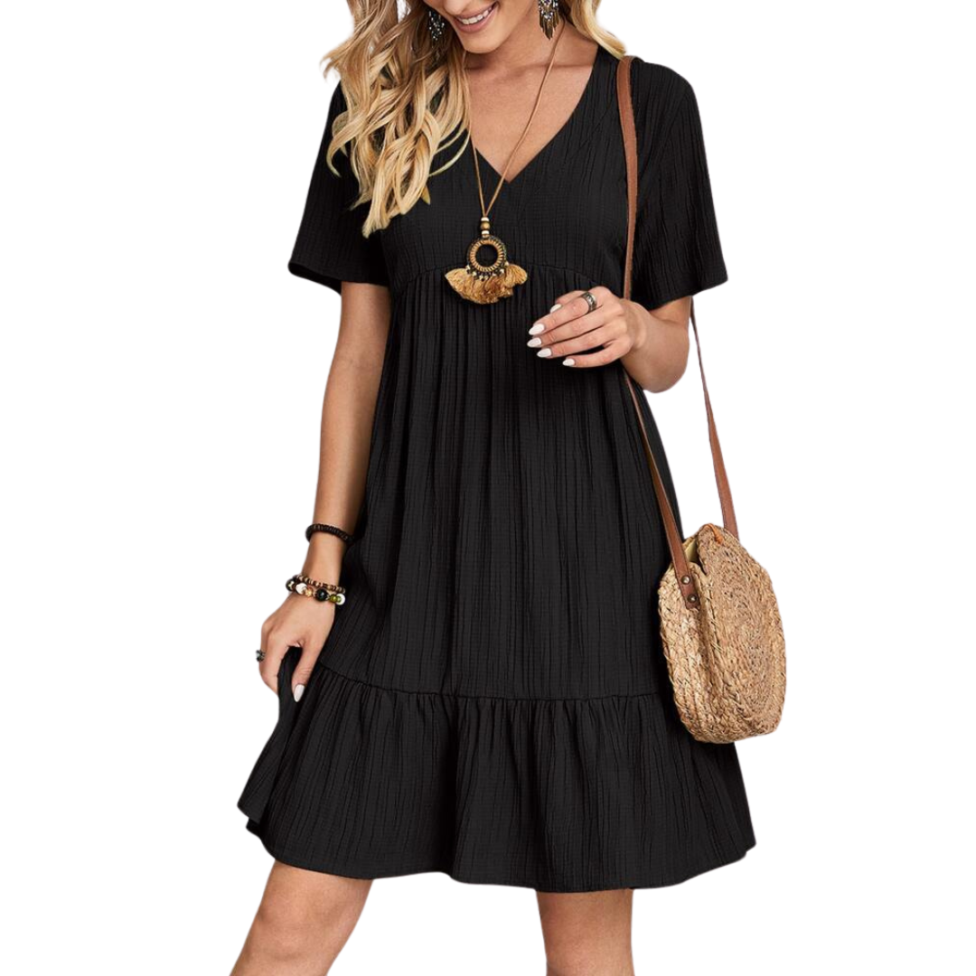 Becca – Robe ample à col en V pour un confort et un style au quotidien