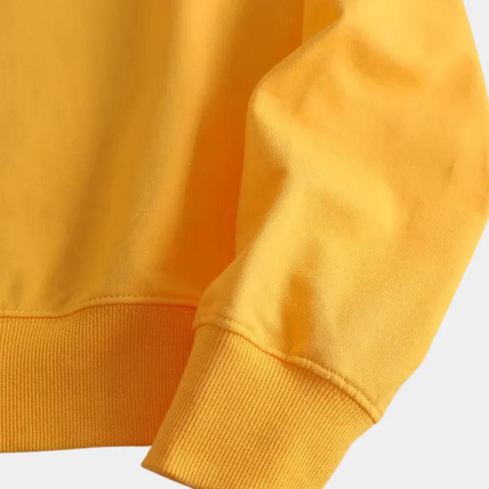 ELA Women's Casual Sweatshirt – Soft Yellow Floral Print | Cozy Everyday Pullover