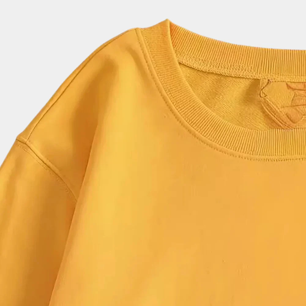 ELA Women's Casual Sweatshirt – Soft Yellow Floral Print | Cozy Everyday Pullover