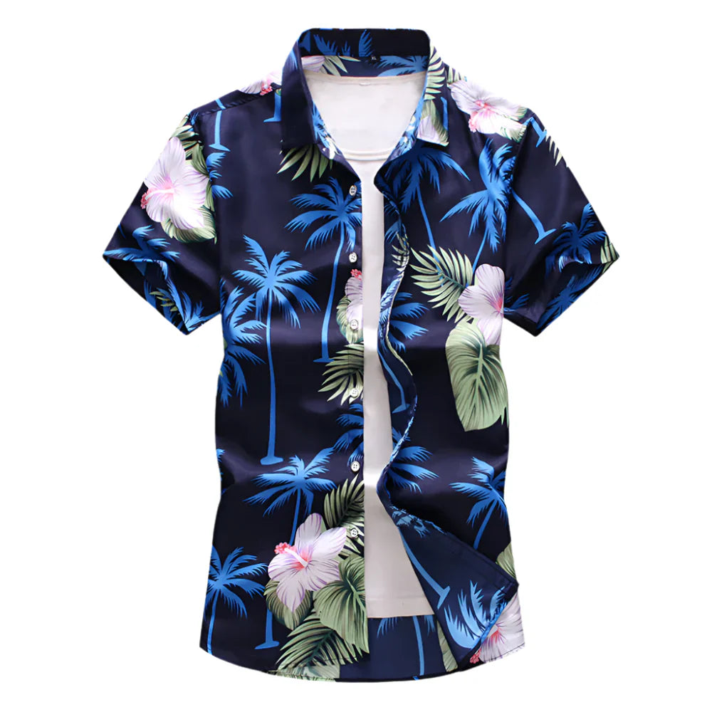 Gintaras | Tropical Floral Print Hawaiian Shirt – Bold Summer Style for Men