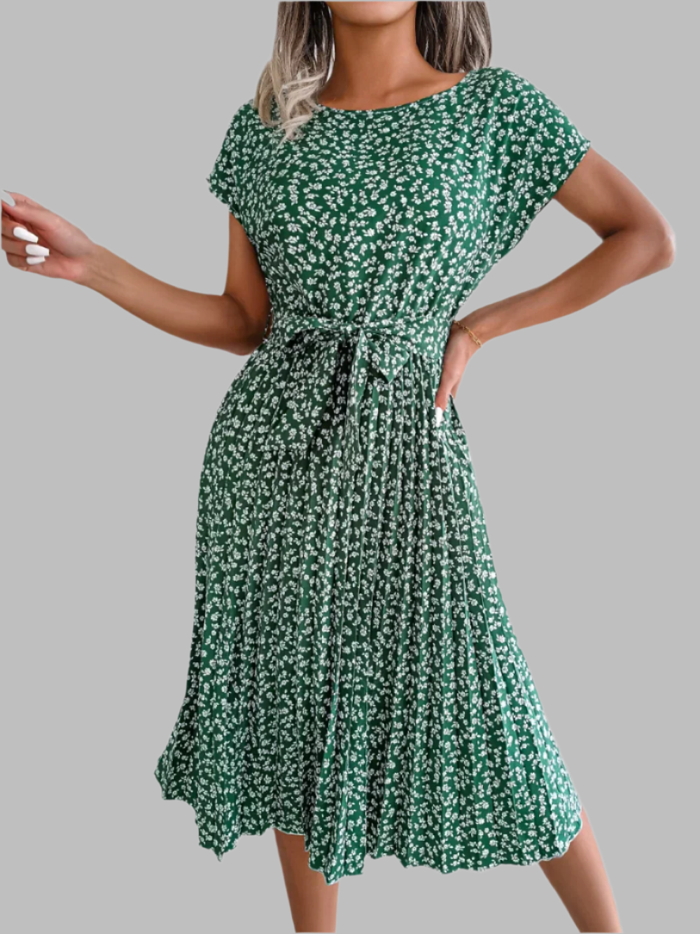 Giulia – Women’s High Waist Floral Dress (Lightweight & Summer-Ready)