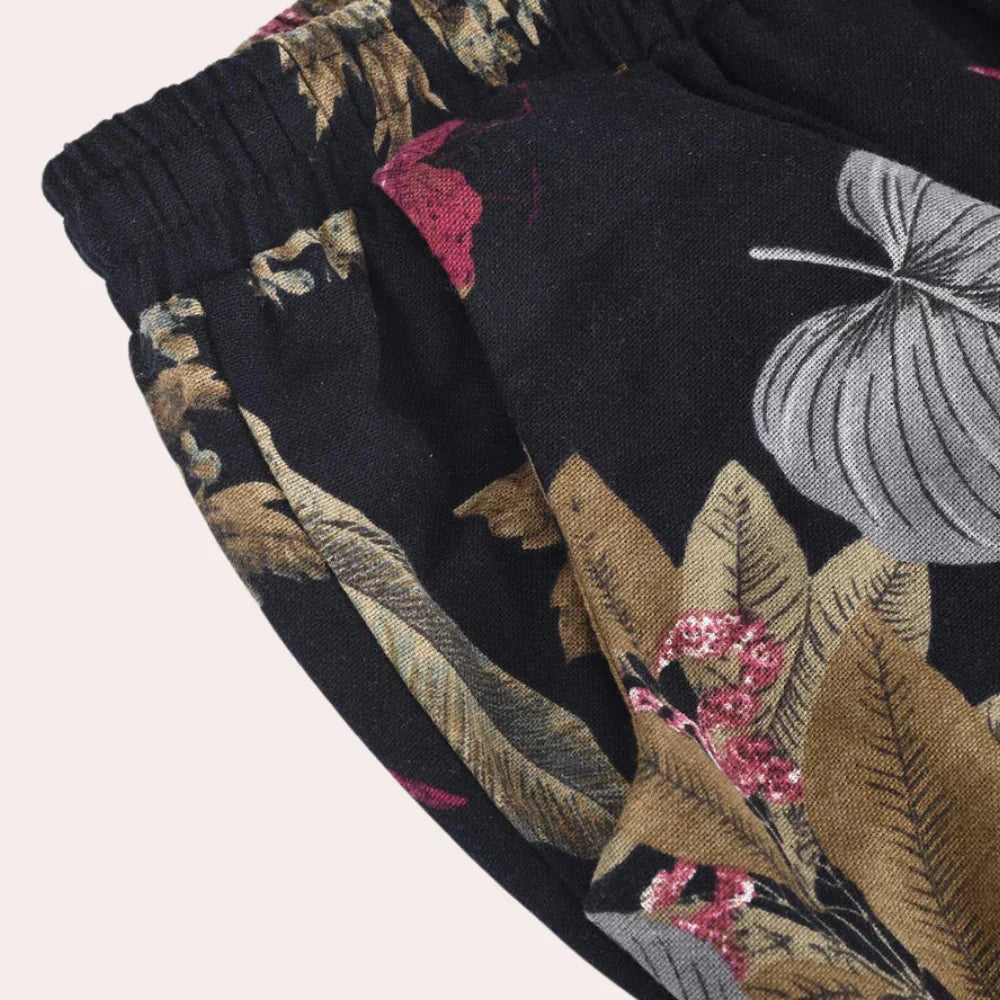 Kirsi - Elegant wide trousers with floral print