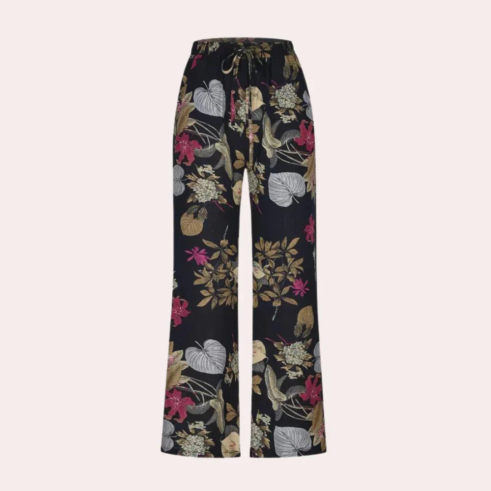 Kirsi - Elegant wide trousers with floral print