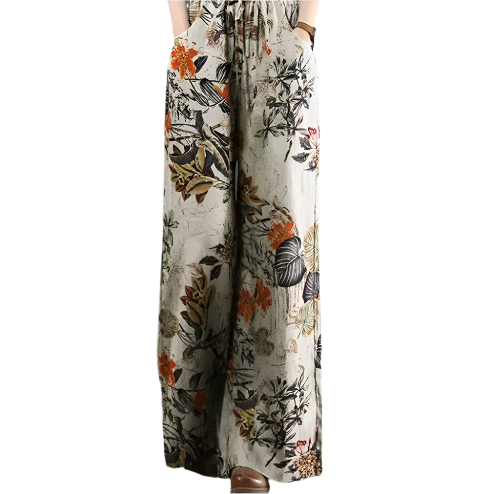 Kirsi - Elegant wide trousers with floral print