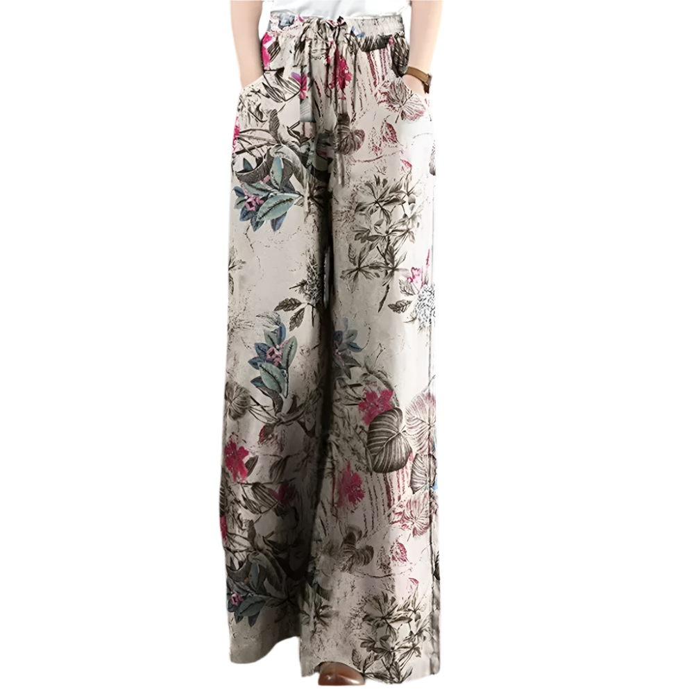 Kirsi - Elegant wide trousers with floral print