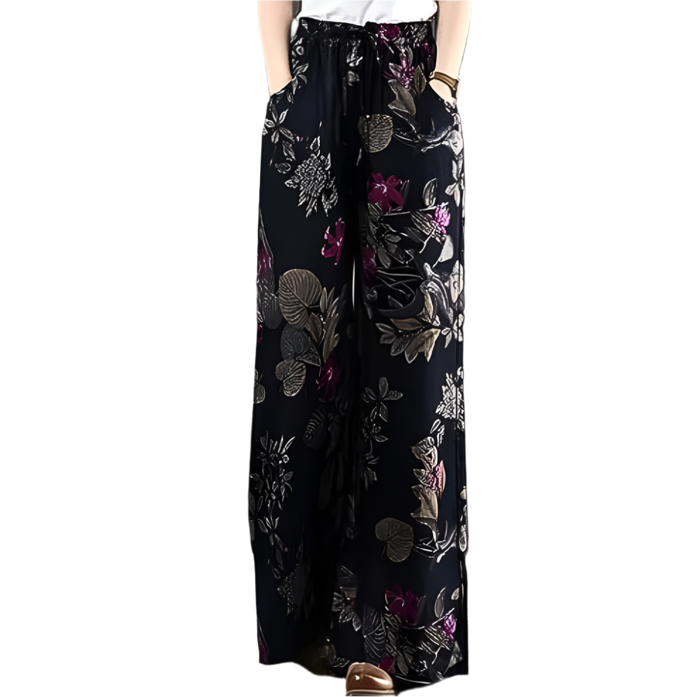 Kirsi - Elegant wide trousers with floral print