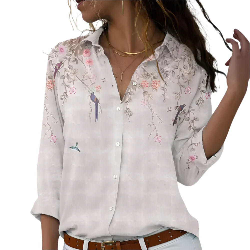 Solveiga – Elegant Floral Blouse for Women | Soft & Versatile Everyday Wear