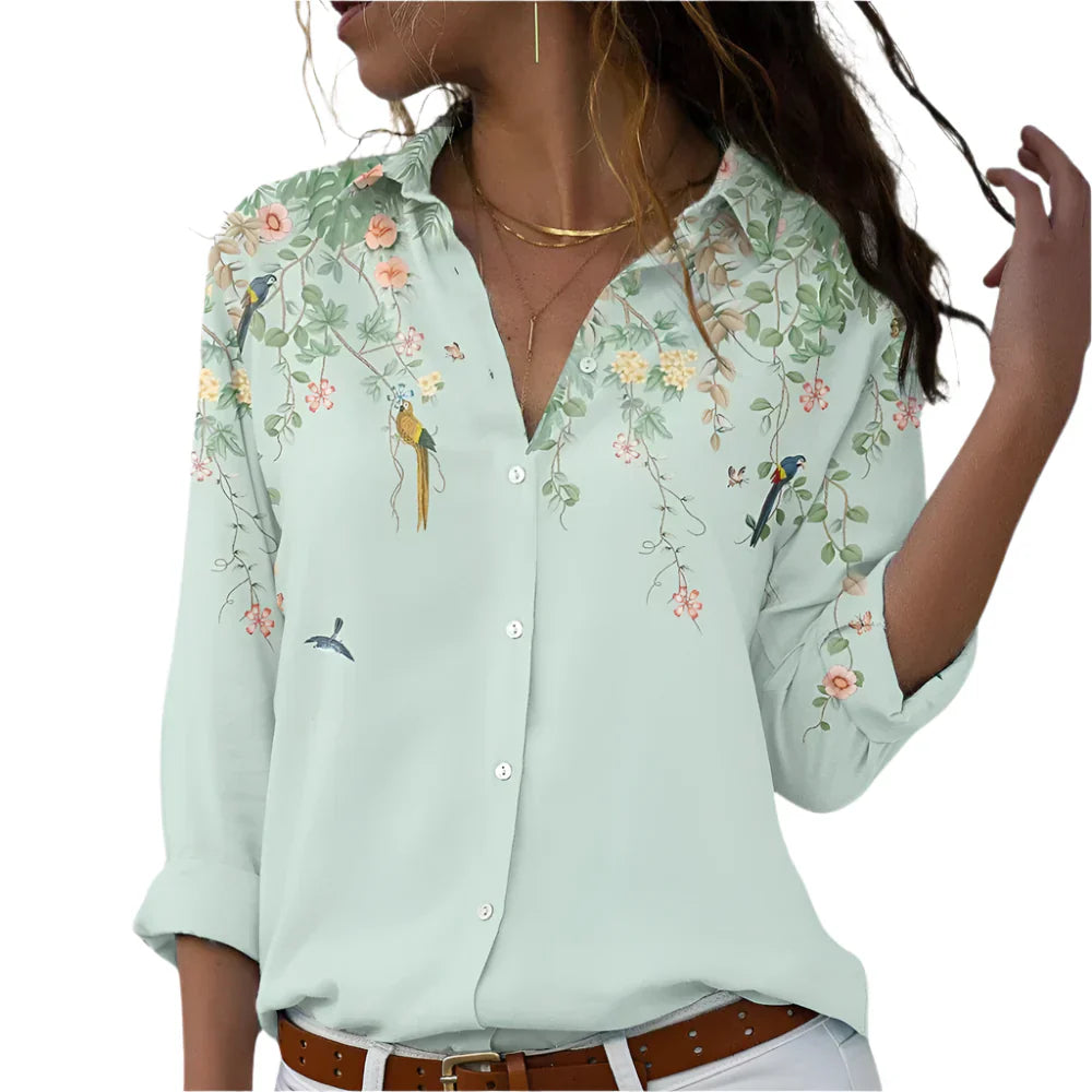 Solveiga – Elegant Floral Blouse for Women | Soft & Versatile Everyday Wear