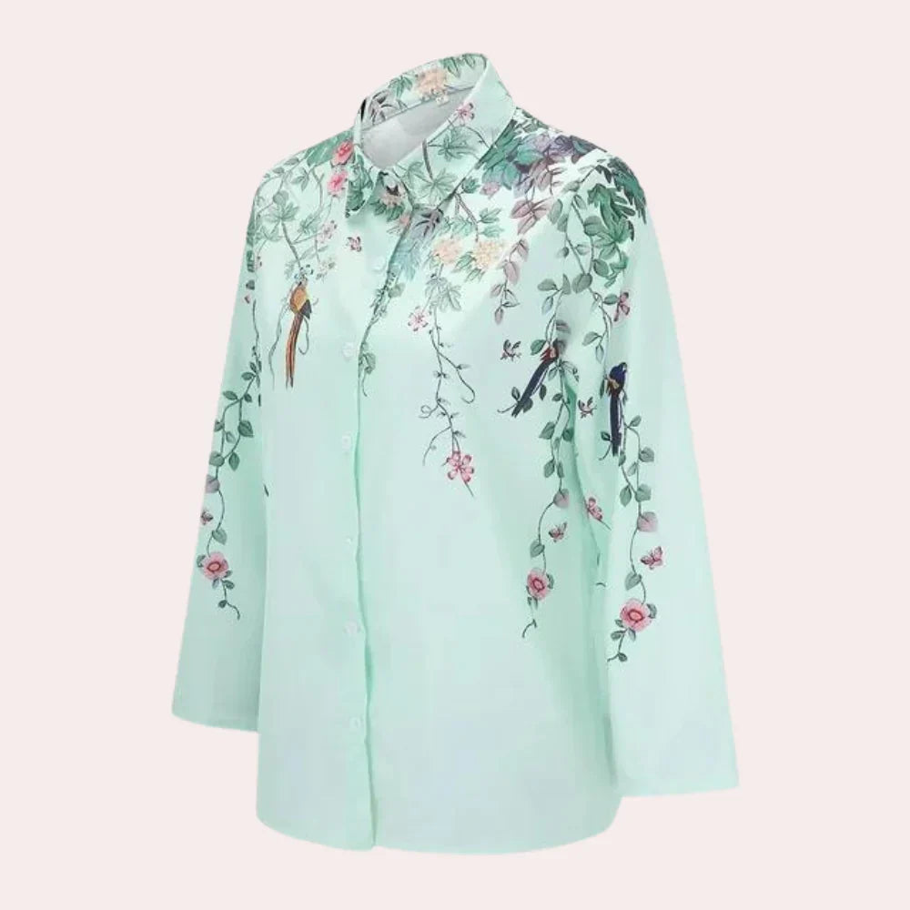 Solveiga – Elegant Floral Blouse for Women | Soft & Versatile Everyday Wear