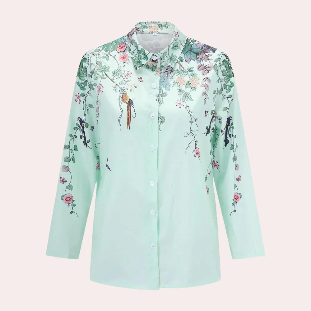 Solveiga – Elegant Floral Blouse for Women | Soft & Versatile Everyday Wear