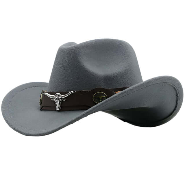 Wolff | Western Felt Hat with Bull Buckle Band – Rugged Charm & Classic Style