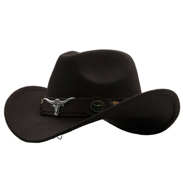 Wolff | Western Felt Hat with Bull Buckle Band – Rugged Charm & Classic Style