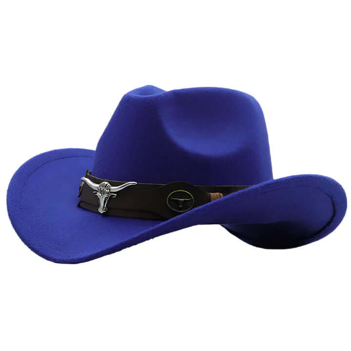 Wolff | Western Felt Hat with Bull Buckle Band – Rugged Charm & Classic Style