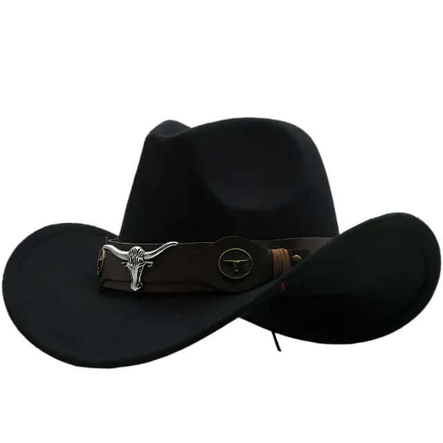 Wolff | Western Felt Hat with Bull Buckle Band – Rugged Charm & Classic Style