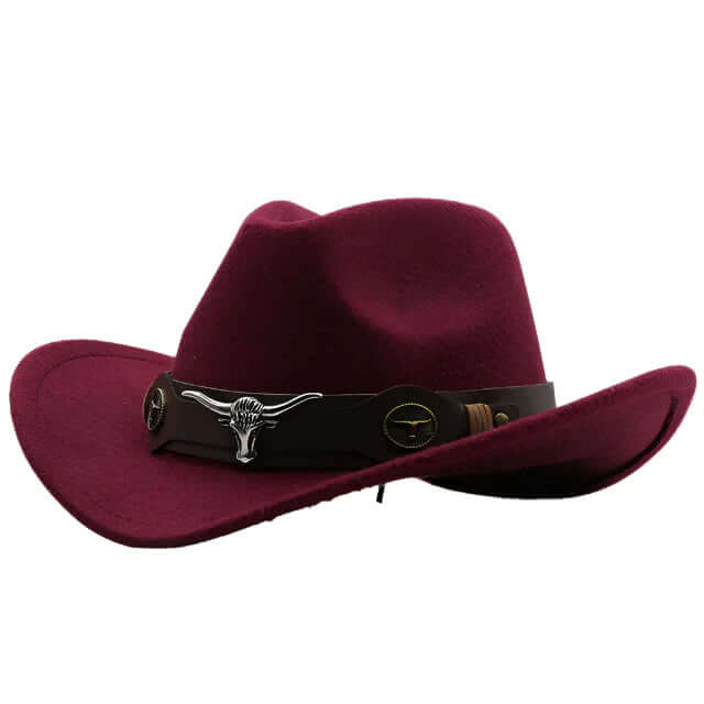 Wolff | Western Felt Hat with Bull Buckle Band – Rugged Charm & Classic Style