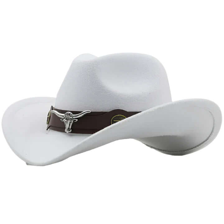 Wolff | Western Felt Hat with Bull Buckle Band – Rugged Charm & Classic Style