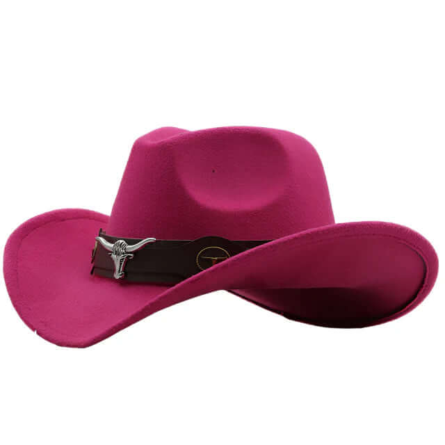 Wolff | Western Felt Hat with Bull Buckle Band – Rugged Charm & Classic Style
