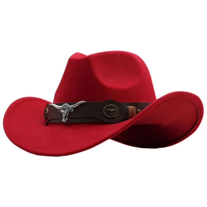 Wolff | Western Felt Hat with Bull Buckle Band – Rugged Charm & Classic Style