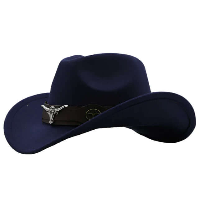 Wolff | Western Felt Hat with Bull Buckle Band – Rugged Charm & Classic Style