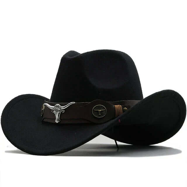 Wolff | Western Felt Hat with Bull Buckle Band – Rugged Charm & Classic Style